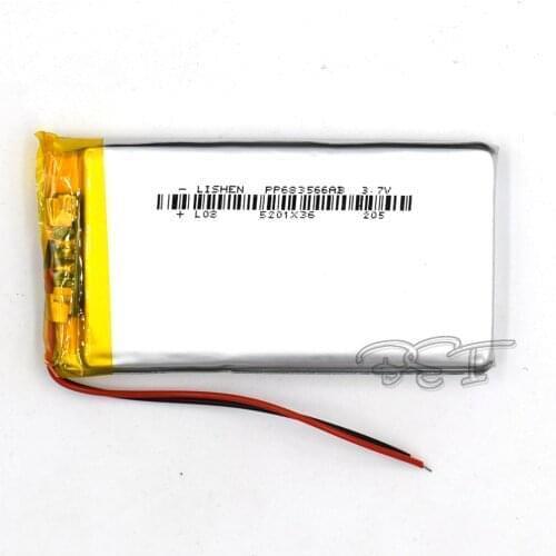Lithium Polymer Battery 683566 3.7V 1800mah Rechargeable Liion Cell Li-Po For DVD PAD PDA MP5 GPS Digital Product Navigator
