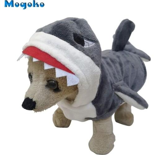 Mogoko 1pc Pet Dog Cosplay Clothes Cute Shark Jaws Fancy Dress Costume Puppy Coat Jacket Outfit Adorable Gray Hoodies S-XL Size