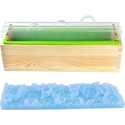 Silicone Render Loaf Soap Mold Set Handmade Soap Mould with Transparent Vertical Acrylic Clapboard & Flower Mat