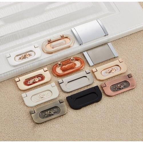 Wardrobe dark dark concealed handle European-style invisible cabinet door handle shoe cabinet surface mounted flat handle
