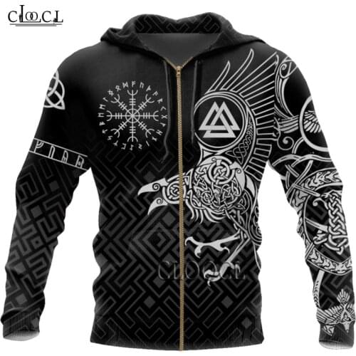 HX New Viking Tattoo 3D Print Men Hoodies Harajuku Fashion Hooded Sweatshirt Autumn Unisex Street Tops Tracksuits Drop Shipping