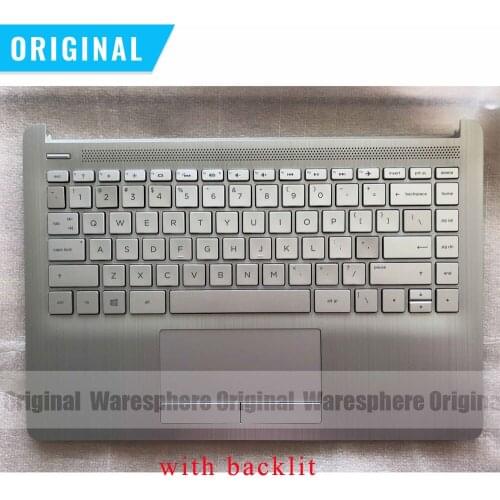 New Original Top Cover Upper Case Palmrest For HP 14-CF CR With Backlit Keyboard Touchpad L48647-001 Sliver