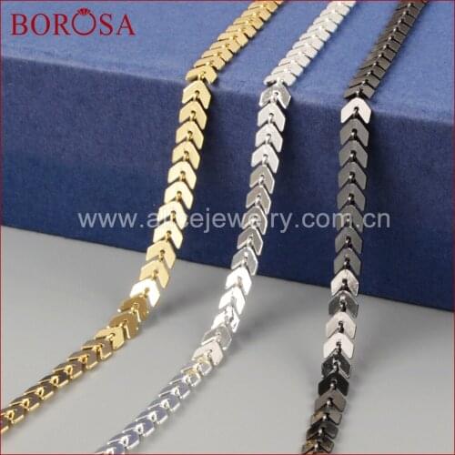 BOROSA Wholesale Copper Metal Fishtail Chain DIY Necklace Bracelet Jewelry Makings Findings Materials Accessories PJ071