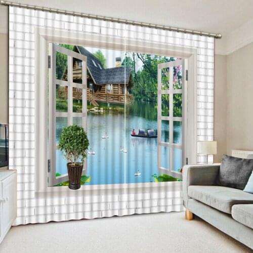 Scenery curtains 3D Curtain Printing Blockout Polyester Photo Drapes Fabric For Room Bedroom window curtains