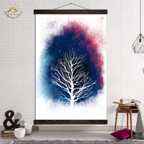 Posters and Prints Wall Art Decor Canvas Painting Scroll Frame Wall Picture Home Decoration for Living Room Abstract Dream Tree