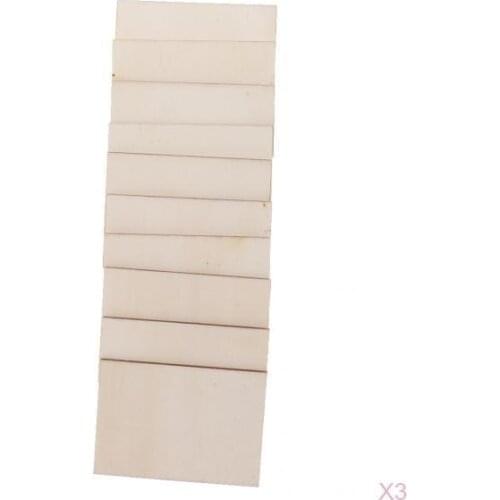 30 Pieces Blank Boards Plywood Sheets For Crafts & Pyrography, DIY Woodburning - Rectangle