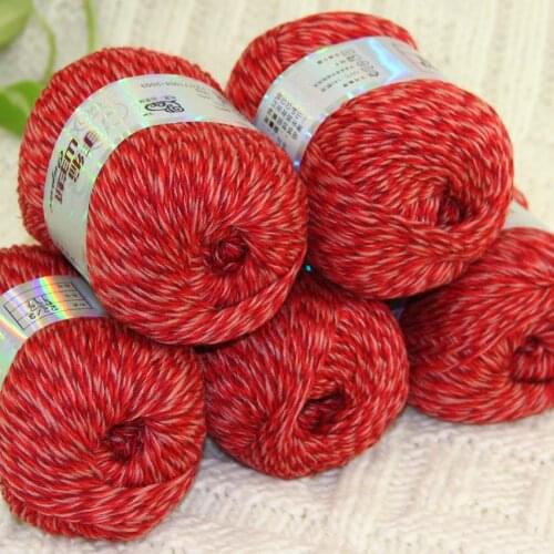Sale New 5 X50g balls High quality 100% pure cashmere luxury warm soft hand knitting yarn Red Pink Brown 233-632-5
