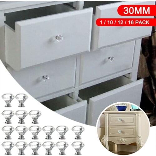 Cabinet Knobs Crystal Door Handles Wardrobe Drawer Funiture Handle Cabinet Pull 30 mm