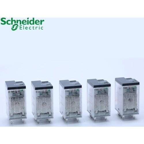 Schneider electric RXM miniature plug-in relays with LED (5pieces)RXM2L 2CO 5A 12 VDC-110 VDC 24 VAC-230 VAC electromagnetic