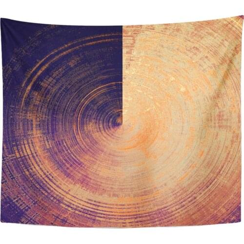 Spherical Vintage Old Worn and Rough Patterns Yellow Beige Brown Red Orange Purple Tapestry Home Decor Wall Hanging for Living R