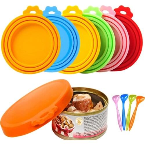 Silicone Canned Lid Sealed Feeders Food Can Lid For Puppy Dog Cat Storage Top Cap Reusable Cover Lid Health Pet Appropriate