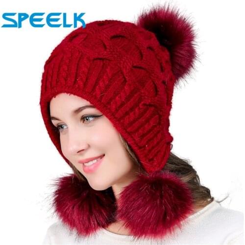 Speelk Women's Hats With Pompoms