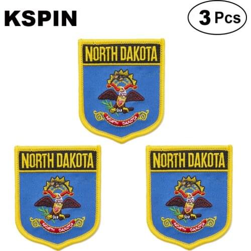 U.S.A North Dakota Shiled Shape flag patches national flag patches for Cothing DIY Decoration