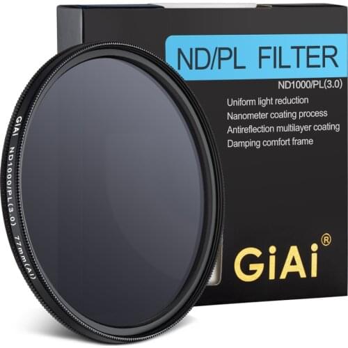 GiAi 2 IN 1 Premium Quality Camera Lens CPL ND Filter 40.5mm 46mm 52mm 55mm 58mm 62mm 67mm 72mm 77mm 82mm For Nikon Canon Sony