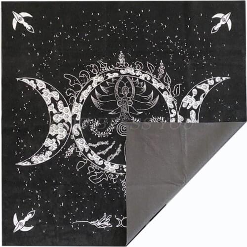 Altar Tarot Cloth Triple Goddess Moon Phases Astrology Tarot Cards Divination Special Tablecloth Velvet 19"X19" Tarot Bag