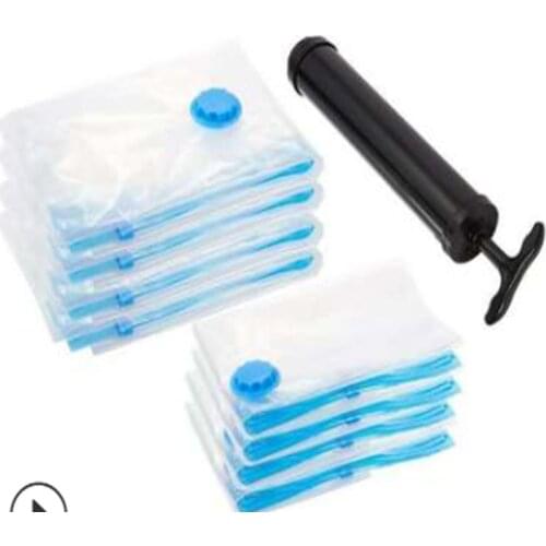 Vacuum Bags For Clothes Quilts Storage Bag With Pump Hand Air Save Space Foldable Pouch Sealed Moisture-Proof Clothes Organizer