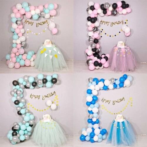 100pcs Latex Balloons baby shower Party Balloon Chain Macaron Pink White Garland Confetti Globos Wedding Birthday Party Decor