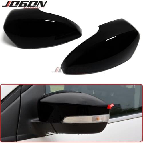 Glossy Black For Ford Kuga Escape C520 EcoSport 13-18 Focus 3 MK3 SE ST RS Car Side Rear View Rearview Mirror Cover Replace