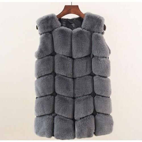 SHERAN Coat Winter Woman 2019 New Fashion Casual Warm Slim Sleeveless Faux Fur Gilet Clothes Women Long Fur Vest casaco feminino