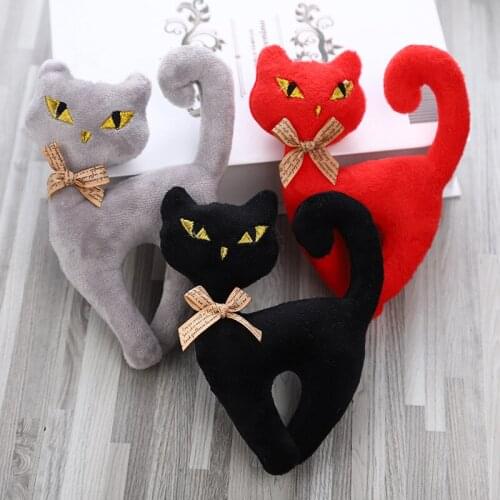 10PCS 15cm Cartoon Cat Car Decoration Bag Plush Mini Pendant Keychain Doll Ring Toy