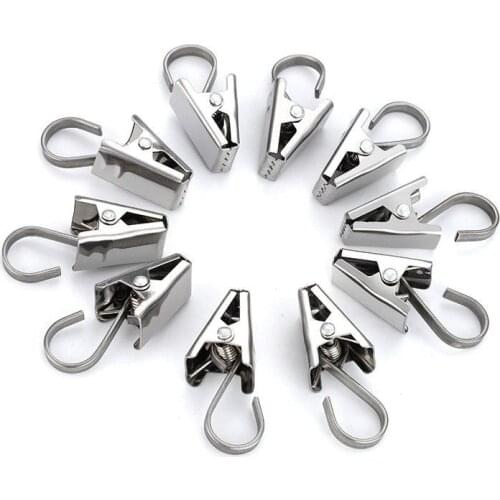 100pcs 50pcs 30pcs Stainless Steel Curtain Clip Window Hardware Multifunction Clip Hook Accessory Tools Wholesale Clip E12021