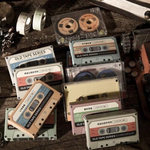 2roll Creative Retro Stationery Cassette Shape Masking Tape Set Scrapbooking Tapes Cute Stationery School Supplies