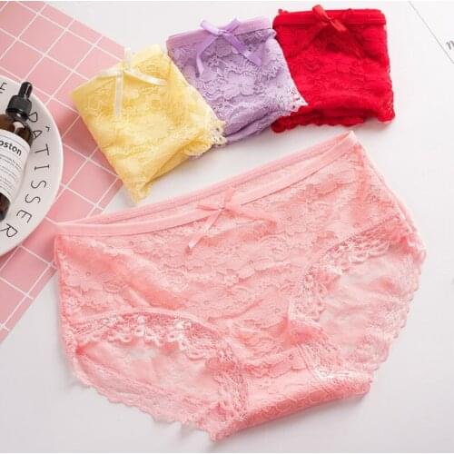 40-62kg Lace brief panties for women Thin Ladies Underwear Hipster Panties Low Waist Lady Panties Gift