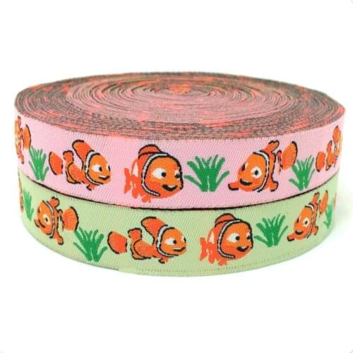 5/8"16mm 10yards/lot Zakka handmade accessories ribbon laciness Jacquard Ribbon with clownfish