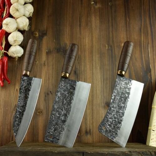 5Cr15 Steel Kitchen Knives Handmade Forging Knifes Vegetables Meat Chopping Slicing Cleaver Cooking Chefs Knife