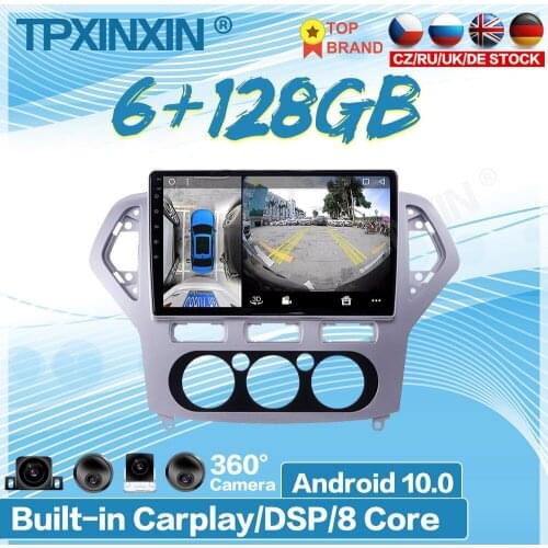 6+128GB Android 10.0 For Ford Mondeo MK4 2007-2010 Car Radio Multimedia Video Player Navigation Stereo GPS Head Unit DSP Carplay
