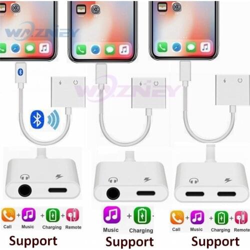 8 pin For iphone to 3.5mm Dual Aux Jack Headphone Earphones Audio Splitter Adapter For iphone 11 pro max X Xs Max