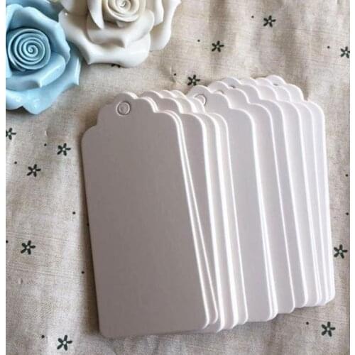 9 * 4 cm White large square blank kraft paper tags jewelry price tags gift card tags with Hemp rope 500 pcs/lot