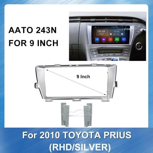 Car Radio Fascia Frame Dash Panel for Toyota Prius 2010 RHD SILVER Head Unit Refitting Stereo Panel Dash Mount Trim Installation