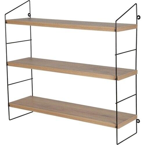 Bitirdin Walnut Wall Rack 3 Layer Rack Bookshelf Unit Wood Book Shelf