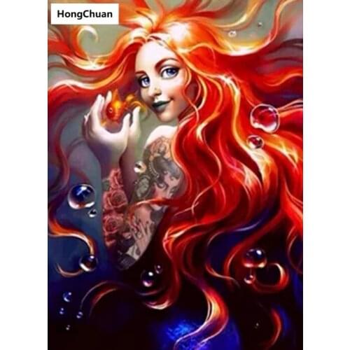 Fast delivery beautiful woman wall decoration canvas art square round cross stitch diamond paintingdiamond mosaichand stick gift