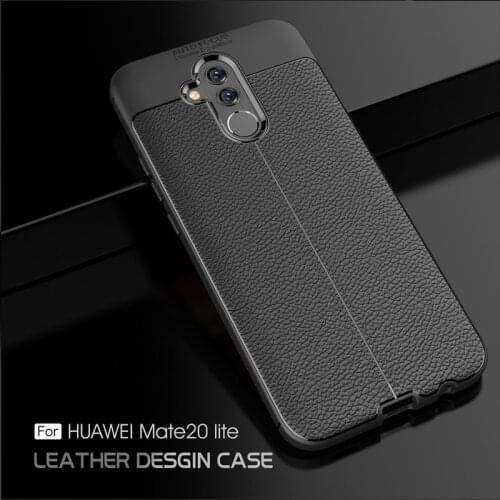 For Huawei Mate 20 Lite Case Cover Funda Case Luxury Leather Style Silicone Bumper Soft TPU Phone Case on For Mate 20 Lite Case