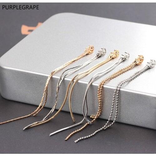 DIY ear jewelry accessories butterfly earplugs copper earrings chain simple fine chain tassel pendant material a pack of 8