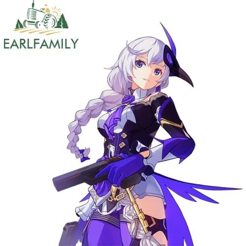 EARLFAMILY 13cm x 7.9cm for Honkai Impact 3 Creative Car Stickers Vinyl Material Motorcycle Helmet Suitcase Scratch-Proof Decal