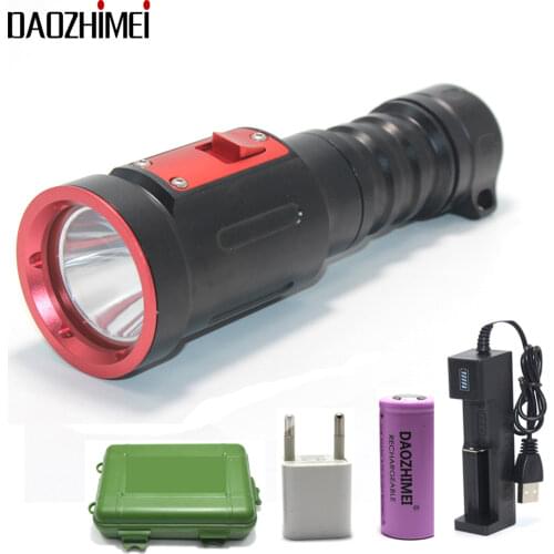 D01 Diving led Flashlight XM-L2 26650 Scuba Diving Waterproof Underwater Torch Outdoor Flash LED light Lamp