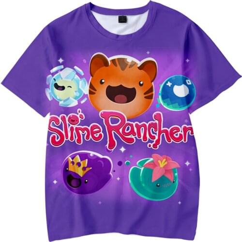 Anime Slime Rancher Tshirt O-Neck Women Men Tshirt Summer Short Sleeve Harajuku Streetwear Simulation Game Kawaii Kids Clothes