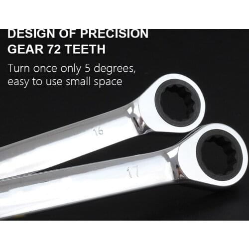 Chrome Vanadium Quick Reversible Combination Ratchet Wrench Set Metal Ratcheting Socket spanners auto repair hand Home tools