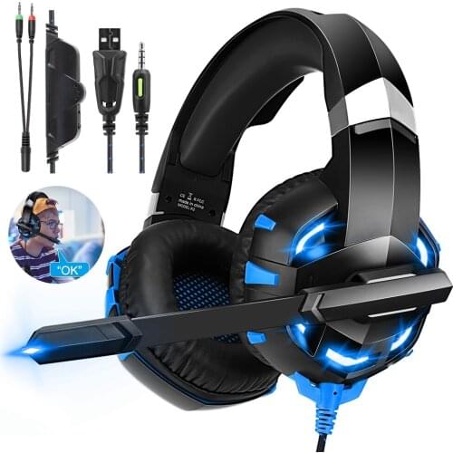K2A Gaming Headphones Wired Stereo Gaming Headset Casque Gamer Headset With Mic For Ps4/Xbox one/Laptop/Pc Led Lights