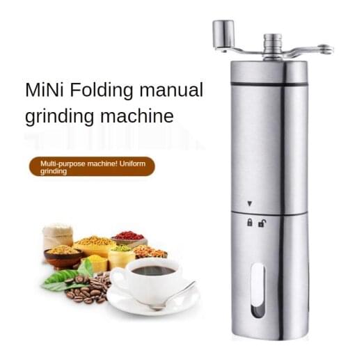 WICK AND HIS PETS Triangular Hand Coffee Grinder Stainless Steel Household Hand Coffee Grinder Burr Grinder