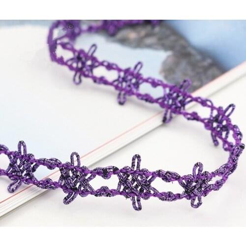 10 Yards/Pack 1.9Cm Purple Lace Chinese Knot Hollow-Out Lace Wedding Dress Curtain Belt DIY Handmade Crafts Accessories