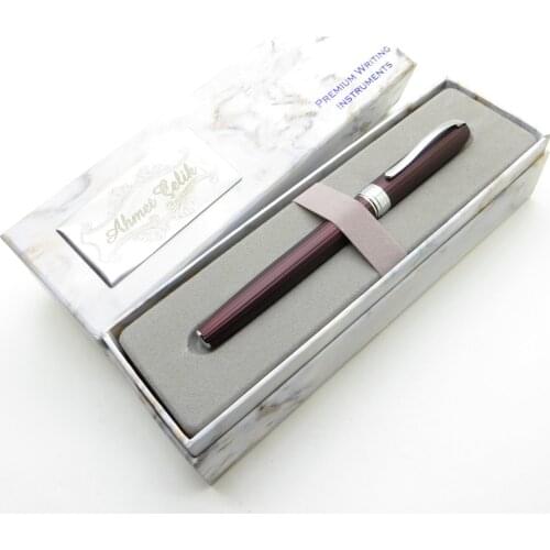 Wings Marble R100 Pastel Burgundy Roller Pen | İsme Special Pen | Gift Pen