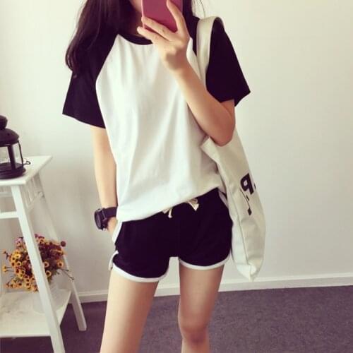 Summer leisure fashion splicing raglan sleeve girl suits short sleeve T-shirt small shorts