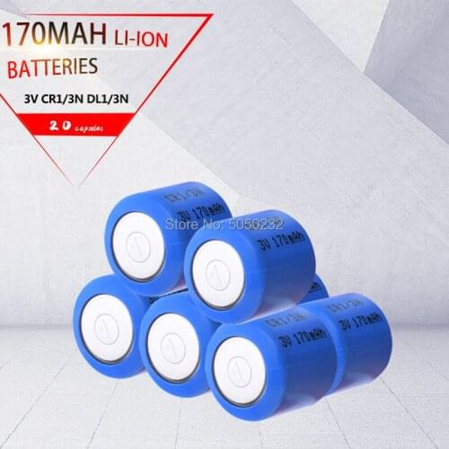 20Pieces 3V 170mAh Lithium Cells CR1/3N Button Battery CR11108 DL1/3N 2L76 CR111 X12