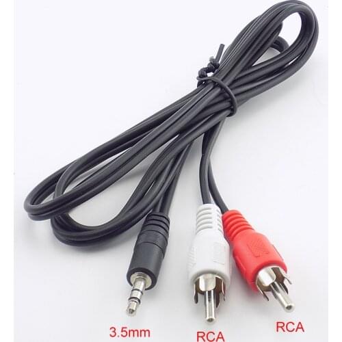 3.5mm Jack Mini Plug to 2 Male Rca Stereo Phono Audio Speaker Adapter Splitter Extension cord AUX Cable connectors