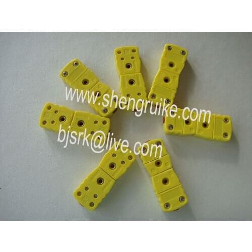 Miniature K type Thermocouple Connector with Yellow Color Flat Pin