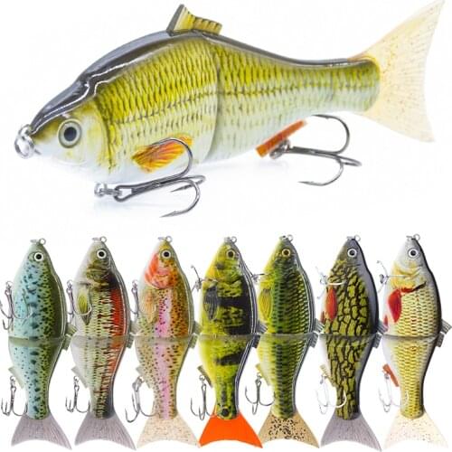 Agoie Fishing Lures 2 Segmented Slider 6in 51g Performance Swimbait Bass Fishing Tackle Floating Glider Metal Jointed Shad Bait